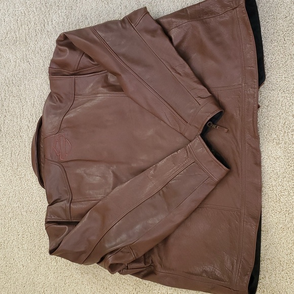 Men's Harley-Davidson Portage Midweight Brown Leather Jacket. - Picture 6 of 8
